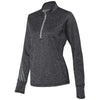 Adidas Golf Women's Black Heather/Mid Grey Brushed Terry Heather Quarter-Zip