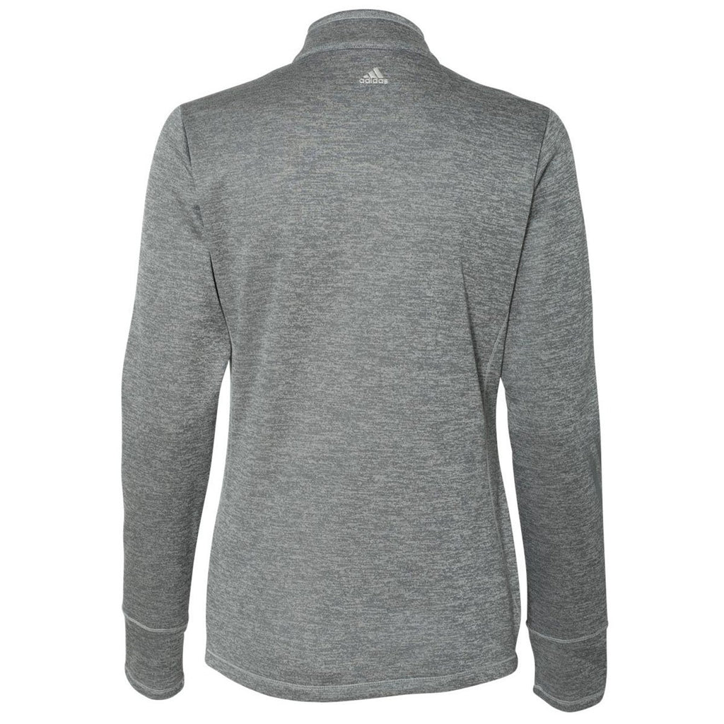 Adidas Golf Women's Mid Grey Heather/Black Brushed Terry Heather Quarter-Zip