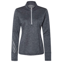 Adidas Golf Women's Navy Heather/Mid Grey Brushed Terry Heather Quarter-Zip