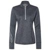 Adidas Golf Women's Navy Heather/Mid Grey Brushed Terry Heather Quarter-Zip
