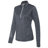 Adidas Golf Women's Navy Heather/Mid Grey Brushed Terry Heather Quarter-Zip