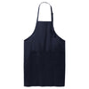 Port Authority Navy Easy Care Extra Long Bib Apron with Stain Release