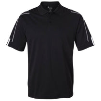 Adidas Golf Men's Black/White Climalite 3-Stripes Cuff Sport Shirt