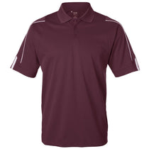 Adidas Golf Men's Collegiate Burgundy/White Climalite 3-Stripes Cuff Sport Shirt