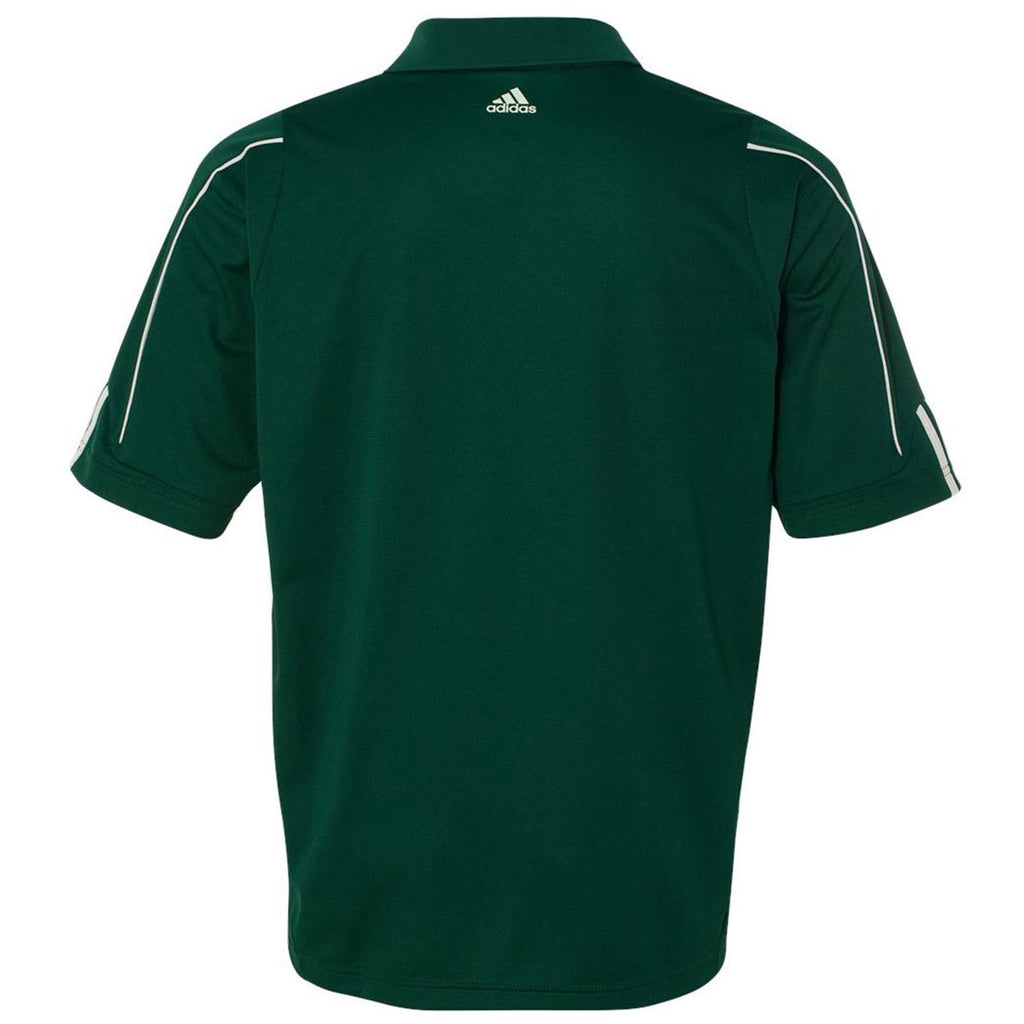 Adidas Golf Men's Collegiate Green/White Climalite 3-Stripes Cuff Sport Shirt
