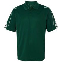 Adidas Golf Men's Collegiate Green/White Climalite 3-Stripes Cuff Sport Shirt
