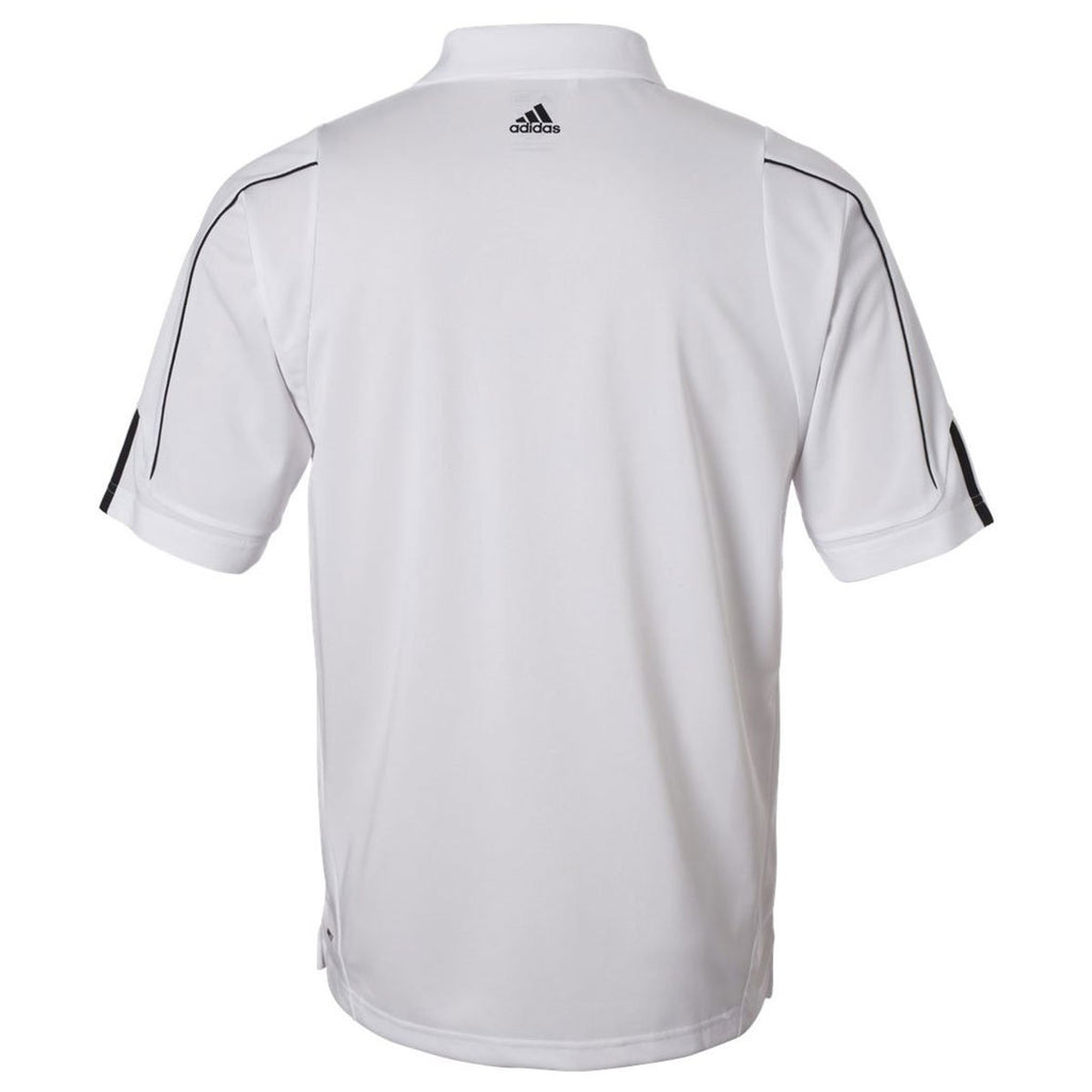 Adidas Golf Men's White/Black Climalite 3-Stripes Cuff Sport Shirt
