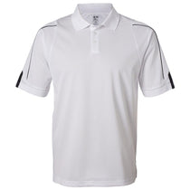 Adidas Golf Men's White/Black Climalite 3-Stripes Cuff Sport Shirt
