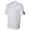 Adidas Golf Men's White/Black Climalite 3-Stripes Cuff Sport Shirt