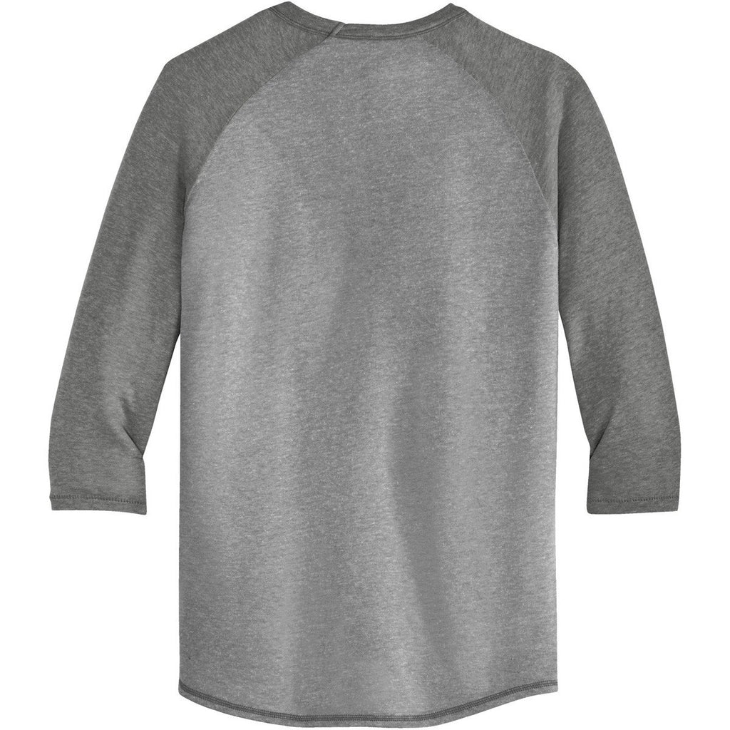 Alternative Apparel Men's Smoke/Vintage Coal Dugout 3/4-Sleeve Vintage 50/50 Tee