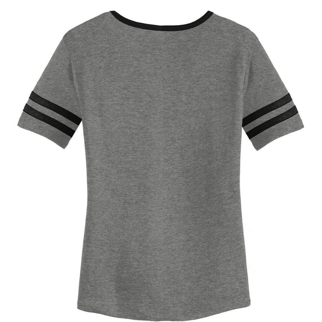 Alternative Apparel Women's Vintage Coal/Black Varsity Vintage 50/50 Tee
