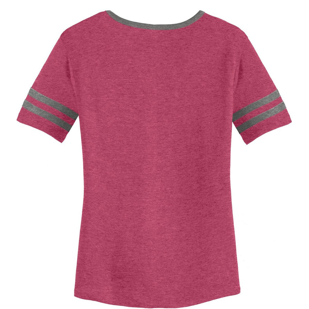 Alternative Apparel Women's Vintage Pink/Vintage Coal Varsity Vintage 50/50 Tee