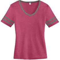 Alternative Apparel Women's Vintage Pink/Vintage Coal Varsity Vintage 50/50 Tee