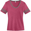Alternative Apparel Women's Vintage Pink/Vintage Coal Varsity Vintage 50/50 Tee