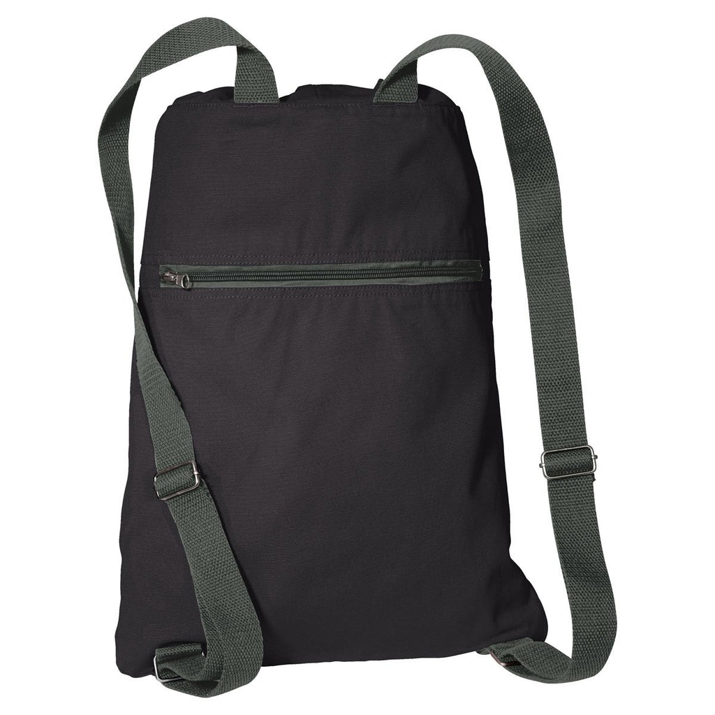 Port Authority Black/Charcoal Canvas Cinch Pack