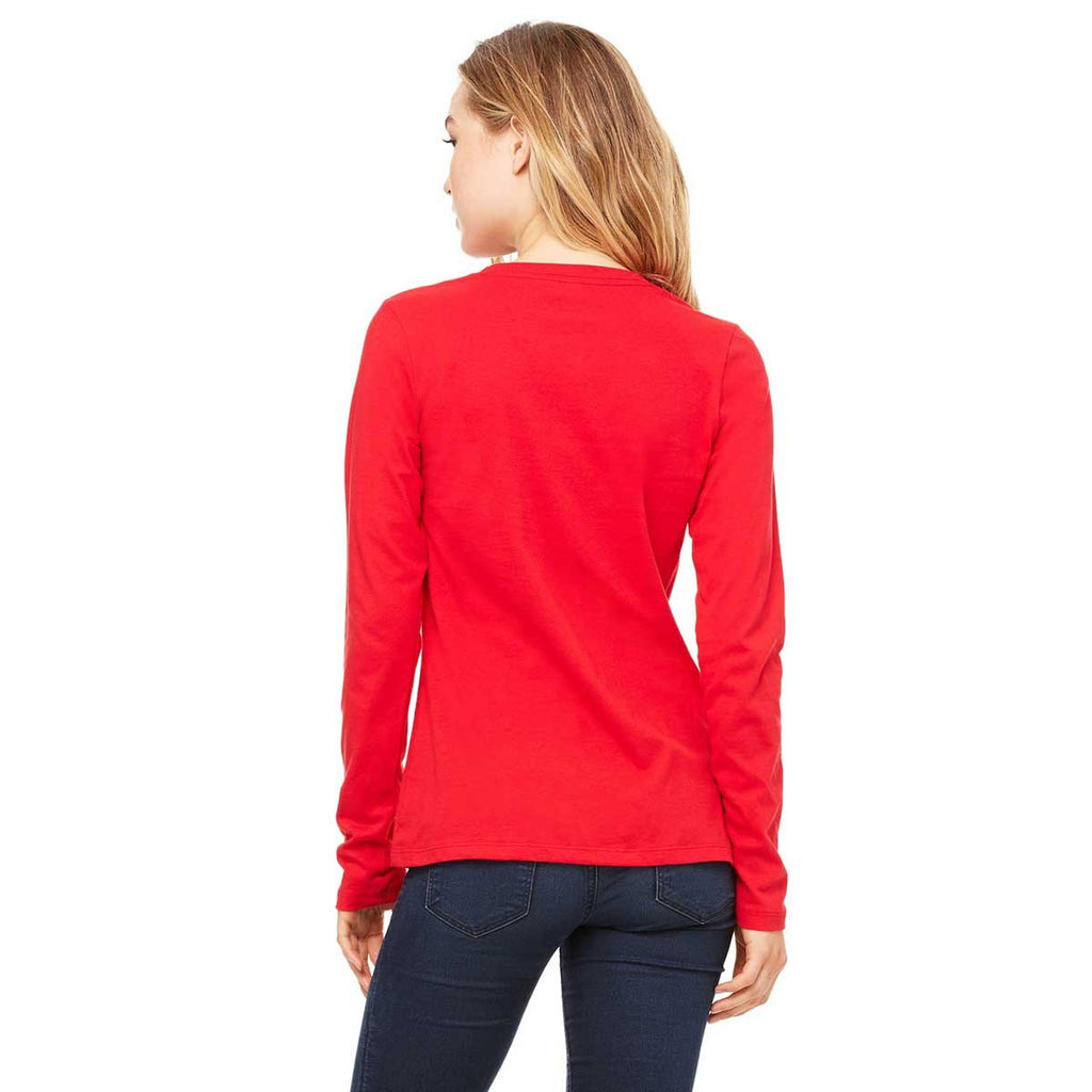 Bella + Canvas Women's Red Jersey Long-Sleeve T-Shirt
