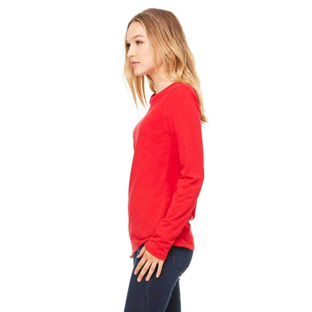 Bella + Canvas Women's Red Jersey Long-Sleeve T-Shirt