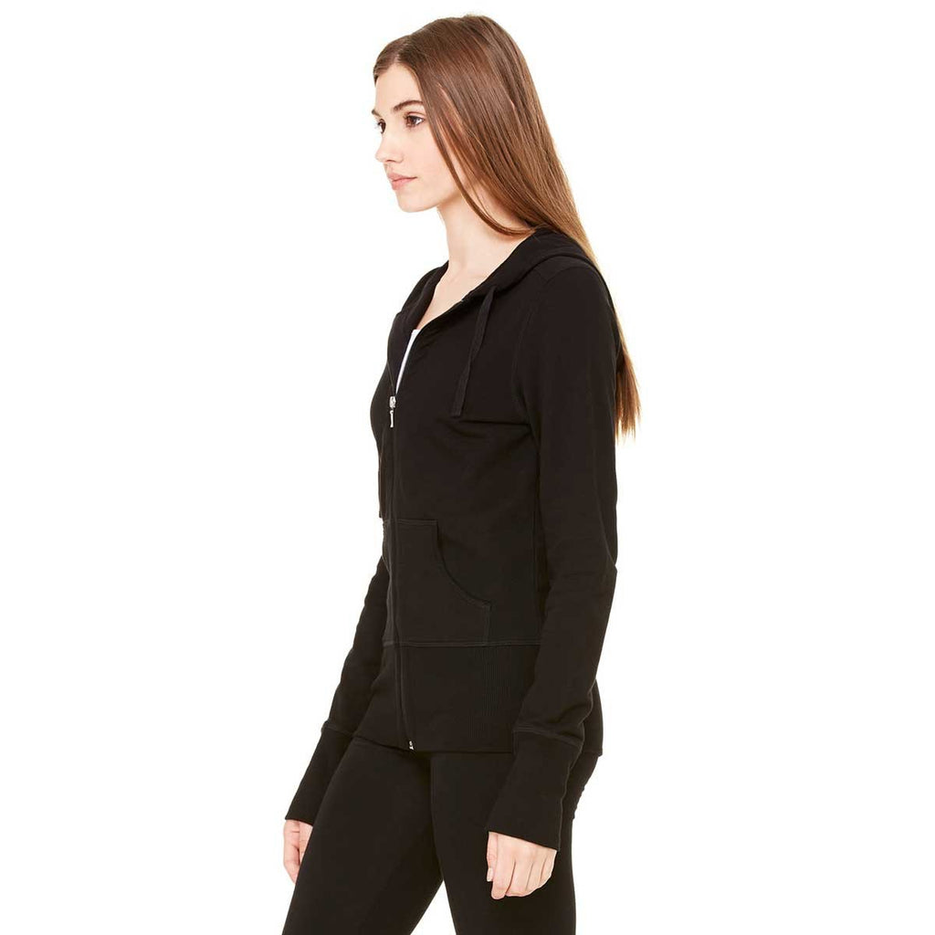 Bella + Canvas Women's Black Stretch French Terry Lounge Jacket