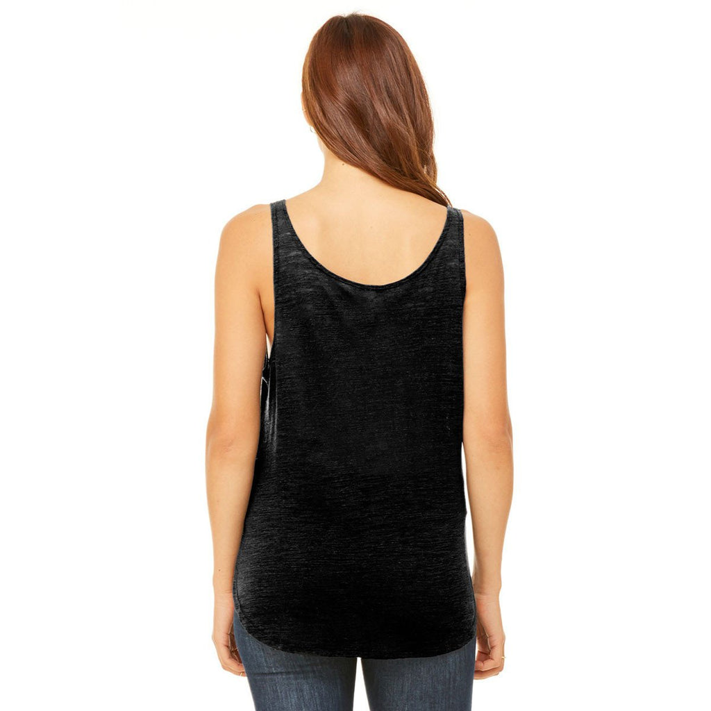 Bella + Canvas Women's Solid Black Slub Flowy Side Slit Tank
