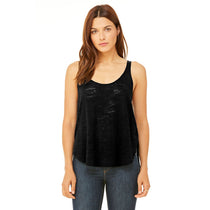 Bella + Canvas Women's Solid Black Slub Flowy Side Slit Tank