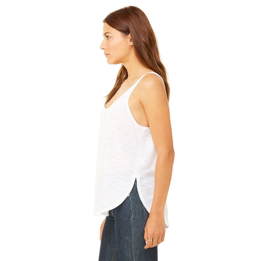 Bella + Canvas Women's White Slub Flowy Side Slit Tank