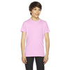 American Apparel Youth Pink Poly-Cotton Short-Sleeve Crewneck