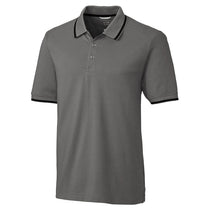 Cutter & Buck Men's Elemental Grey Tall DryTec Short Sleeve Advantage Tipped Polo