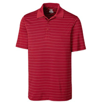 Cutter & Buck Men's Cardinal Red/White Tall DryTec Frankline Stripe Polo