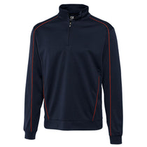 Cutter & Buck Men's Navy Blue/Cardinal Red Tall DryTec Edge Half-Zip