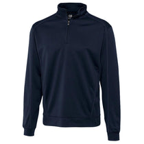Cutter & Buck Men's Solid Navy Blue Tall DryTec Edge Half-Zip