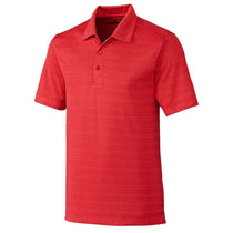 Cutter & Buck Men's Cardinal Red Heather Tall DryTec Interbay Melange Stripe Polo