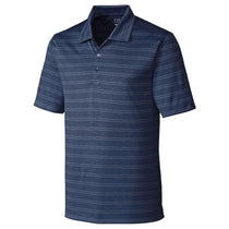 Cutter & Buck Men's Liberty Navy Heather Tall DryTec Interbay Melange Stripe Polo