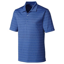 Cutter & Buck Men's Tour Blue Heather Tall DryTec Interbay Melange Stripe Polo