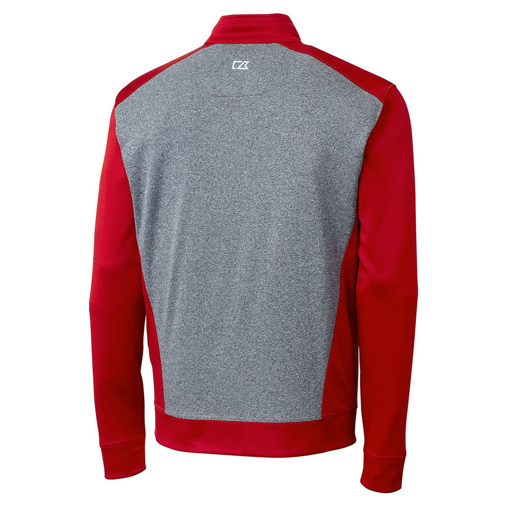Cutter & Buck Men's Cardinal Red Tall DryTec Replay Half-Zip