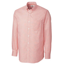 Cutter & Buck Men's College Orange Tall Long Sleeve Epic Easy Care Tattersall Shirt