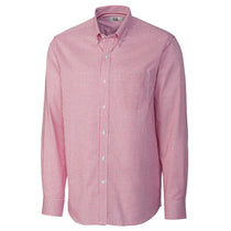 Cutter & Buck Men's Red Tall Long Sleeve Epic Easy Care Tattersall Shirt