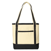 Port Authority Natural/Black Medium Cotton Canvas Boat Tote