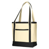 Port Authority Natural/Black Medium Cotton Canvas Boat Tote