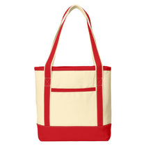 Port Authority Natural/Red Medium Cotton Canvas Boat Tote