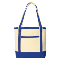 Port Authority Natural/True Royal Medium Cotton Canvas Boat Tote