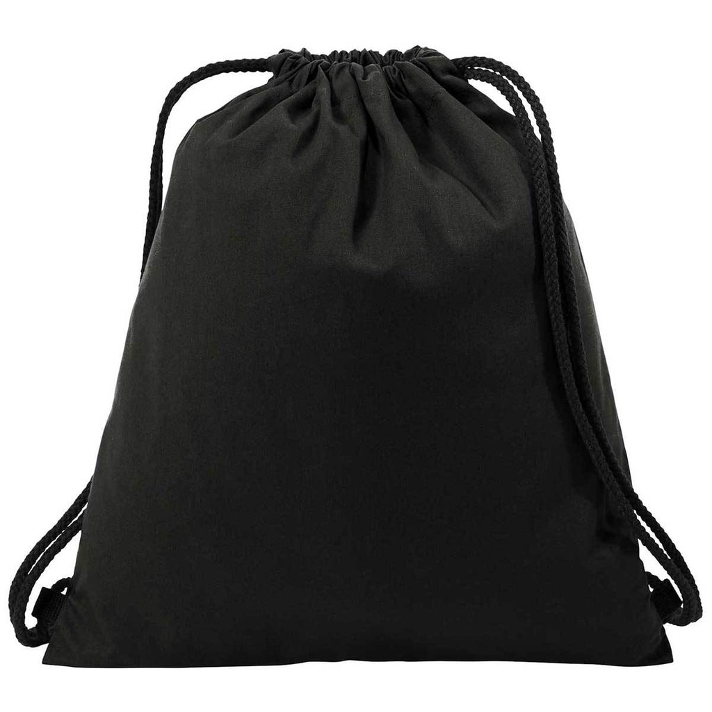 Port Authority Black Cotton Cinch Pack