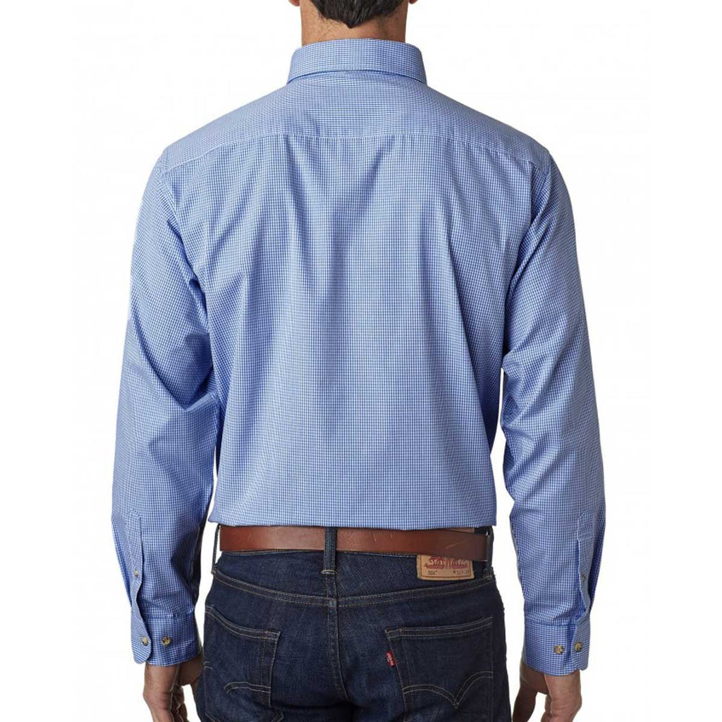 Backpacker Men's French Blue Yarn Dyed Micro Check Shirt