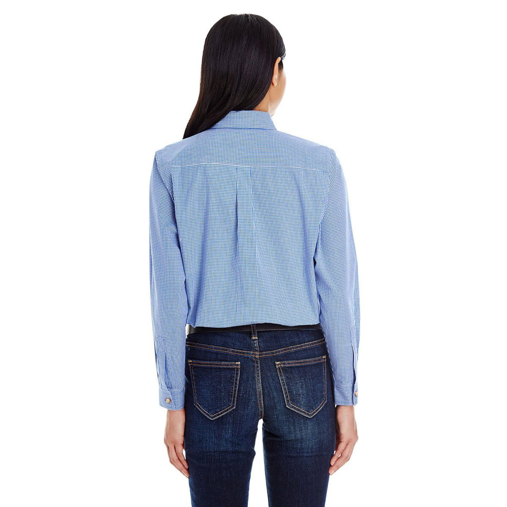 Backpacker Women's French Blue Yarn-Dyed Micro-Check Woven
