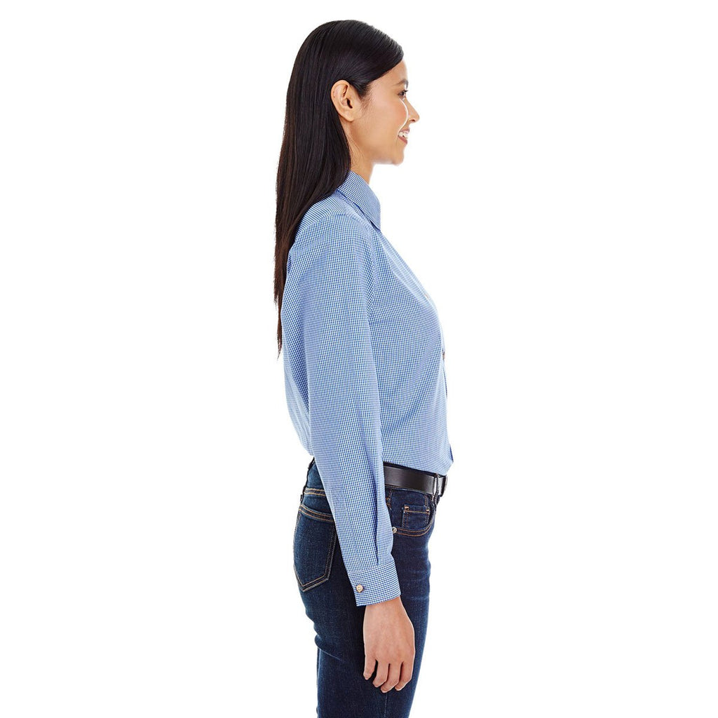 Backpacker Women's French Blue Yarn-Dyed Micro-Check Woven