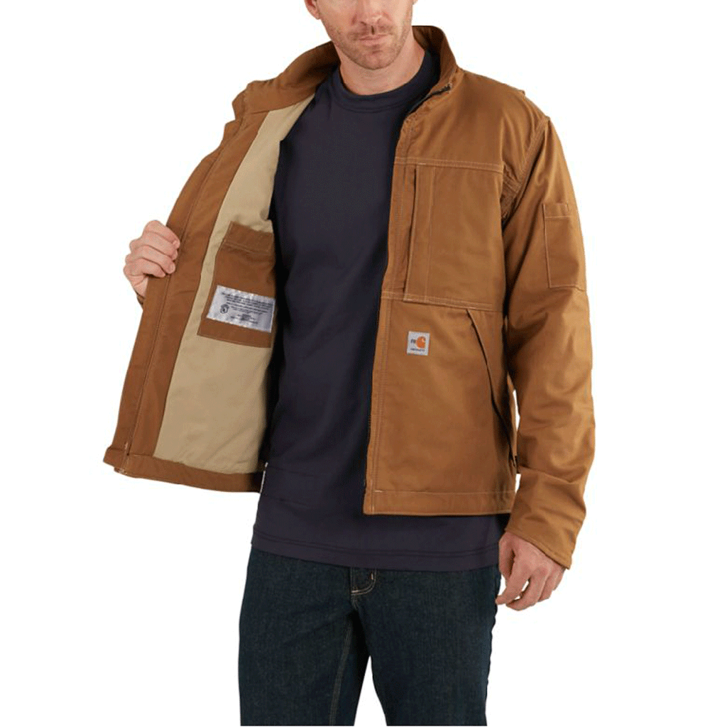 Carhartt Men's Carhartt Brown Full Swing Quick Duck Flame-Resistant Jacket