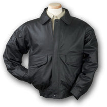 Burk's Bay Men's Black Buffed Leather Bomber Jacket
