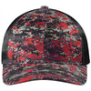 Port Authority Flame Red Digi/Grey Steel Snapback Digi Camo Trucker Cap