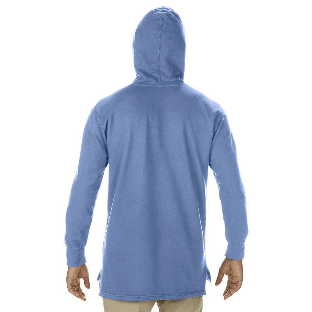 Comfort Colors Men's Flo Blue French Terry Scuba Hood