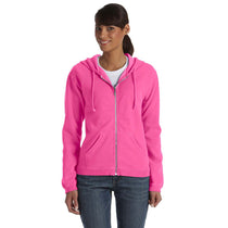 Comfort Colors Women's Neon Pink 9.5 oz. Full-Zip Hooded Sweatshirt