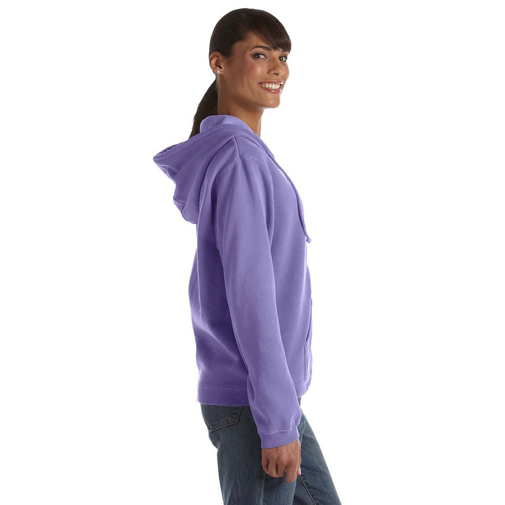 Comfort Colors Women's Violet 9.5 oz. Full-Zip Hooded Sweatshirt